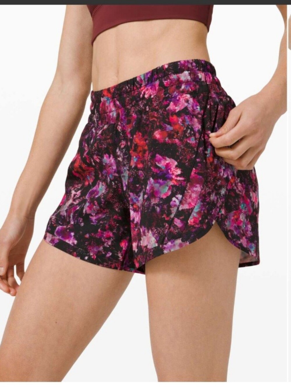 Lululemon Track That Short 5/Fluoro Floral Multi Size 8